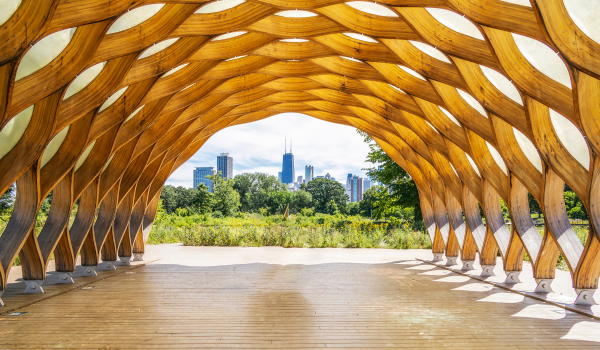 honeycomb architectural feature in lincoln park in chicago 