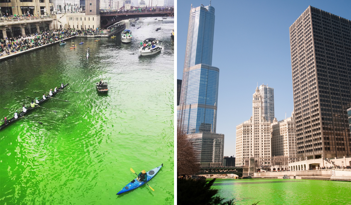 green river in chicago on st patricks day