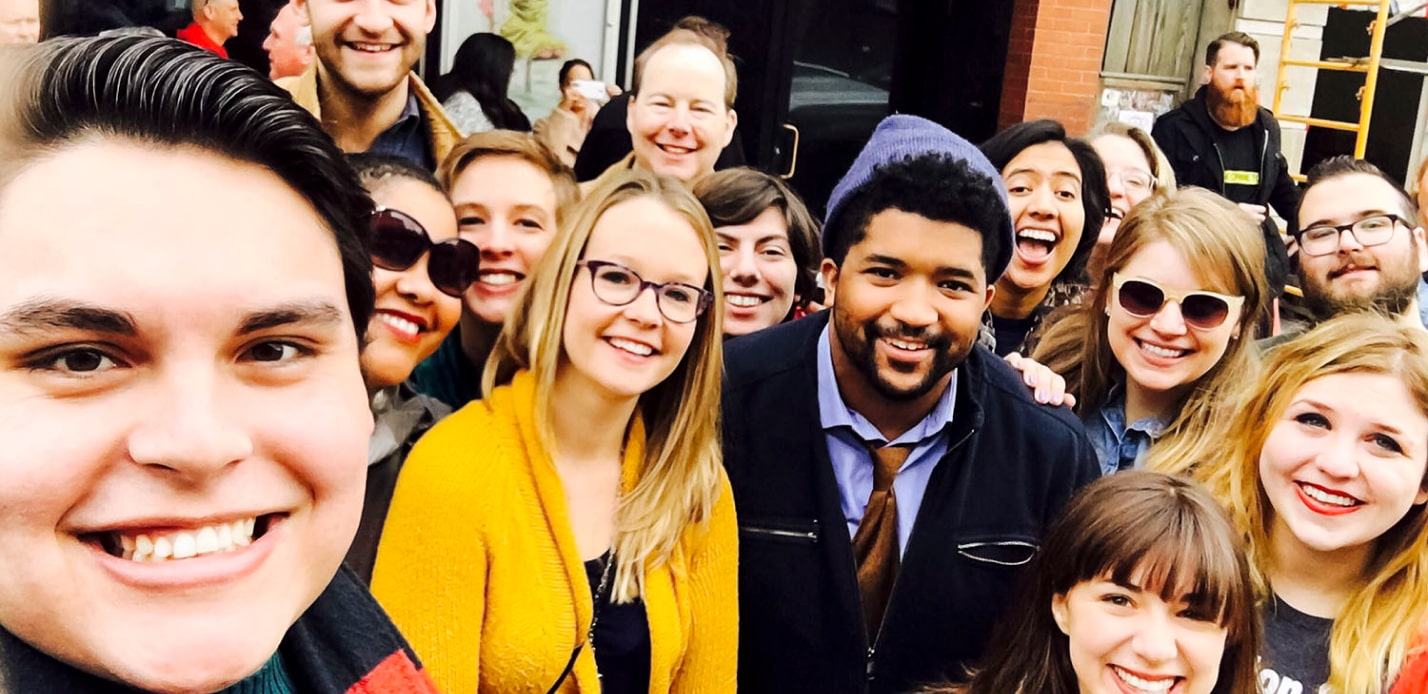 team on a chicago corporate out with chicago crime tours