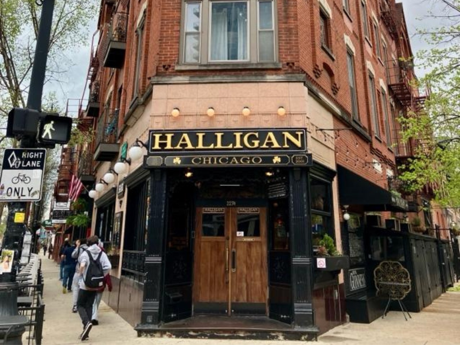 entrance to Halligan Bar in Chicago