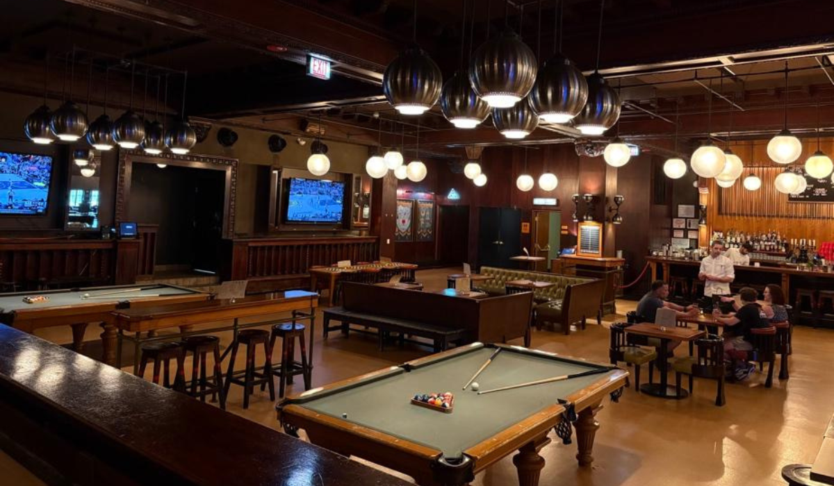 billiard and tvs in the second level game room at cindy's 