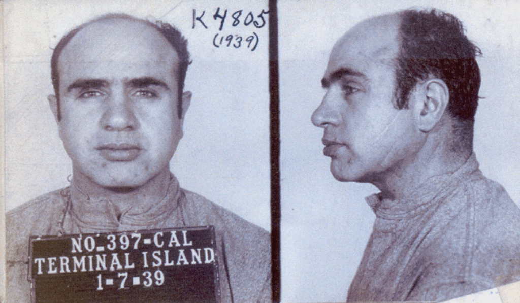 mug shot of al capone in 1939